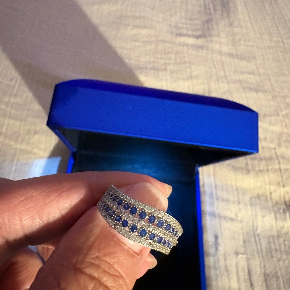 Blue Ring with Silver Accents